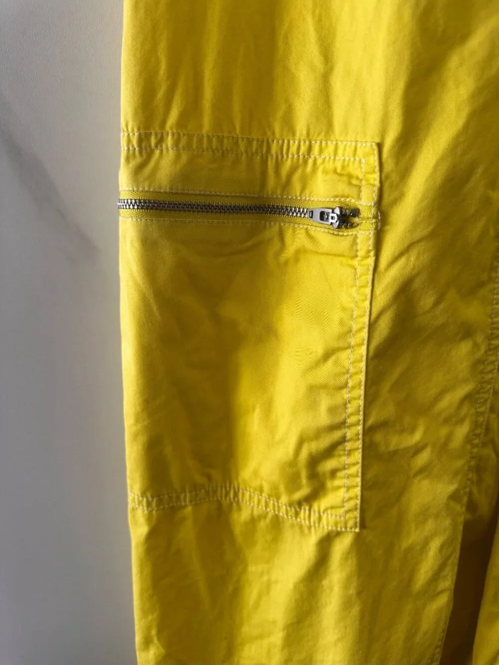 BDG Down Slouchy Overall Coverall Womens Yellow XS Cargo Wide Leg Carpenter Boho
